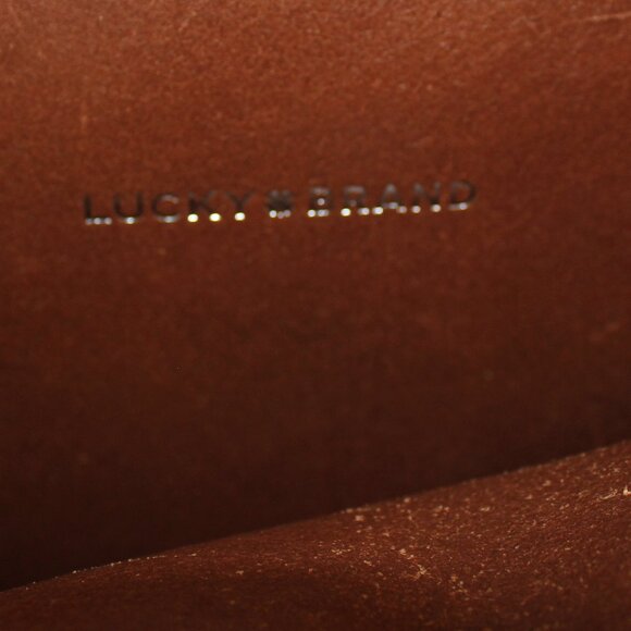 Lucky Brand Genuine Leather Messenger Crossbody Shoulder  Ruby Red bag - Picture 8 of 10